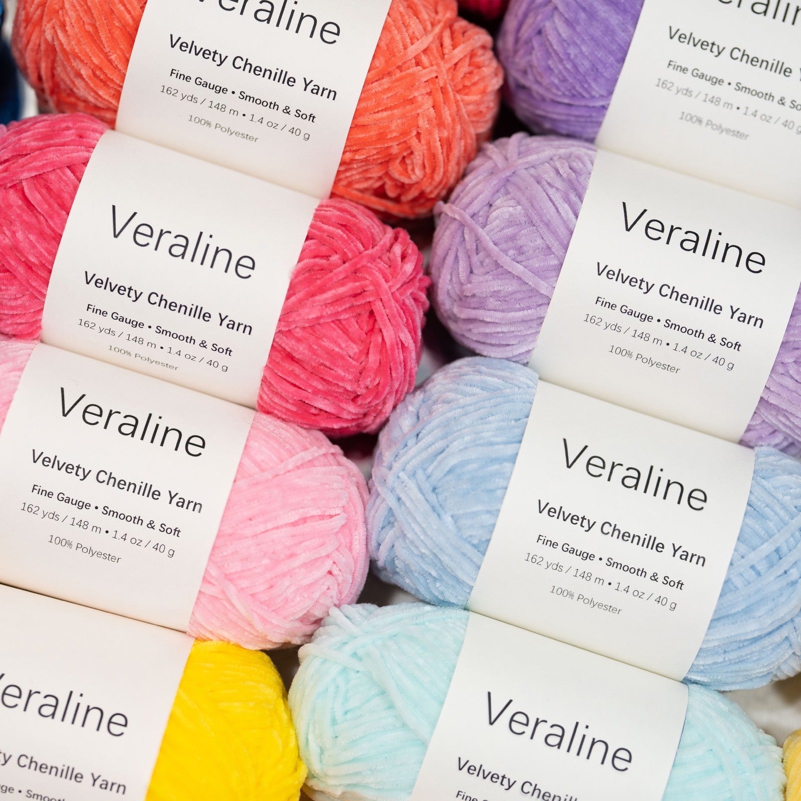 Veraline yarns stocked in a shop display